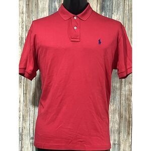 Vtg Men's Ralph Lauren Polo‎ Red Shirt Blue Pony Sz M F8